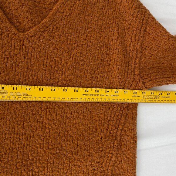 Free People Women Sweater Alpaca Oversized Fuzzy Knit Long Sleeve Deep V-Neck XS - Picture 10 of 13